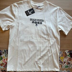 Niepce Cranes Embroidered  Japanese Streetwear White T-Shirt Men's M - NWT